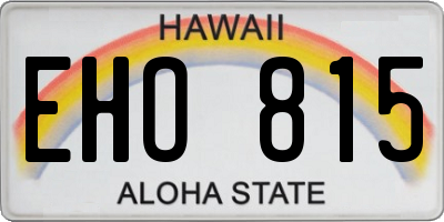 HI license plate EHO815