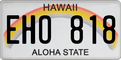 HI license plate EHO818