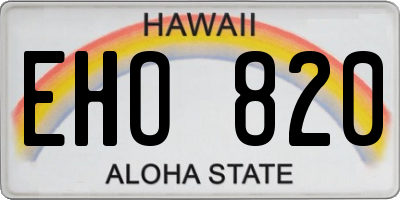 HI license plate EHO820