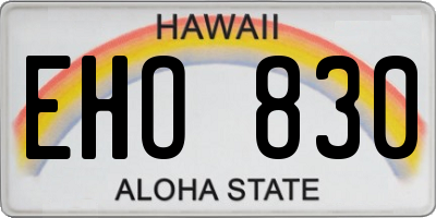 HI license plate EHO830