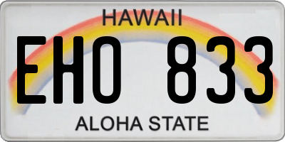 HI license plate EHO833