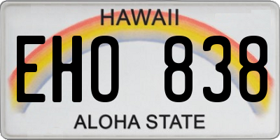 HI license plate EHO838
