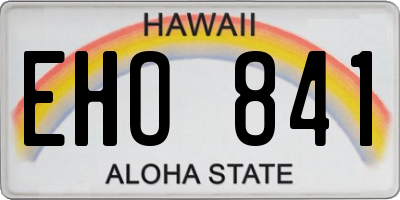 HI license plate EHO841