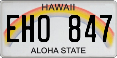 HI license plate EHO847