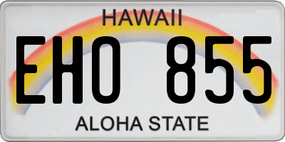 HI license plate EHO855