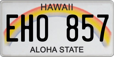 HI license plate EHO857