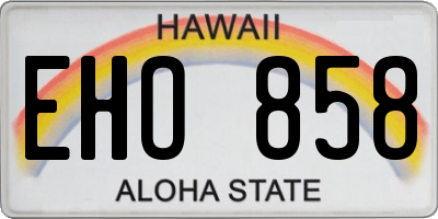 HI license plate EHO858