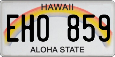 HI license plate EHO859
