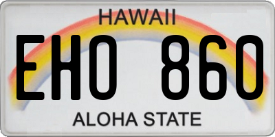 HI license plate EHO860