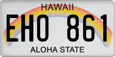 HI license plate EHO861