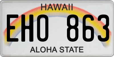 HI license plate EHO863