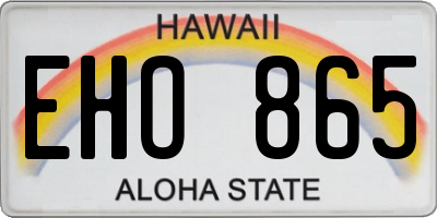 HI license plate EHO865