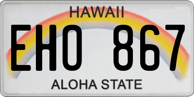 HI license plate EHO867