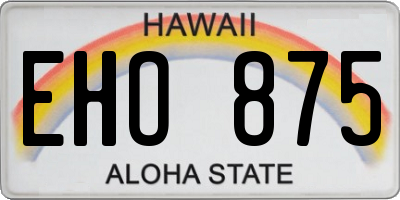 HI license plate EHO875