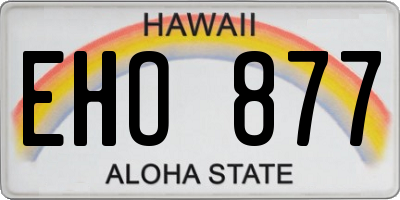 HI license plate EHO877