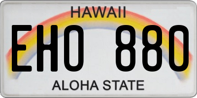 HI license plate EHO880
