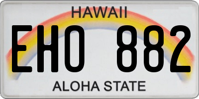 HI license plate EHO882