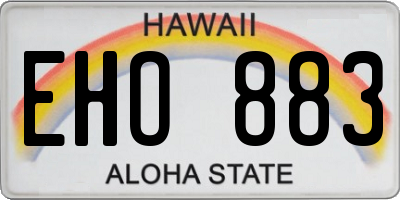 HI license plate EHO883
