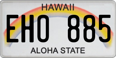 HI license plate EHO885