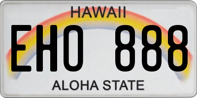 HI license plate EHO888