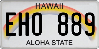 HI license plate EHO889