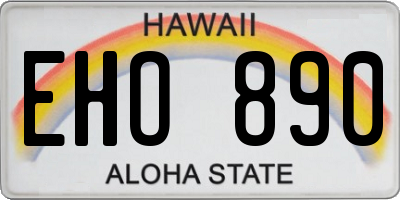 HI license plate EHO890