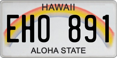 HI license plate EHO891