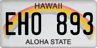 HI license plate EHO893