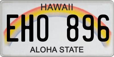 HI license plate EHO896