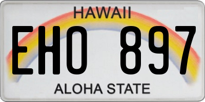 HI license plate EHO897