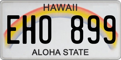 HI license plate EHO899