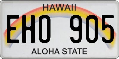 HI license plate EHO905