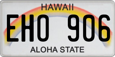 HI license plate EHO906