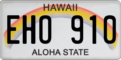 HI license plate EHO910