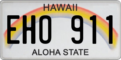 HI license plate EHO911