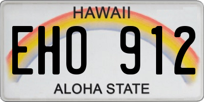 HI license plate EHO912