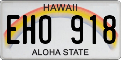 HI license plate EHO918