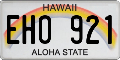 HI license plate EHO921
