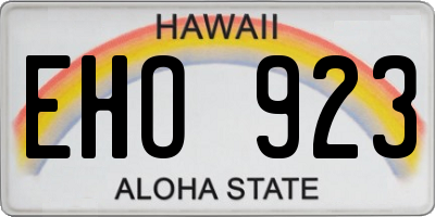 HI license plate EHO923