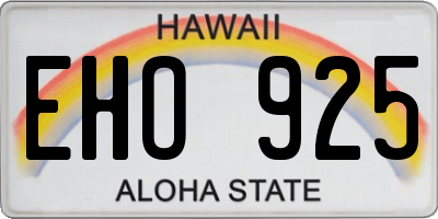 HI license plate EHO925