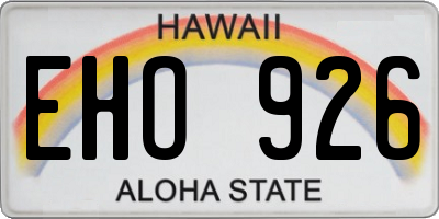 HI license plate EHO926