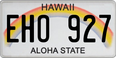 HI license plate EHO927
