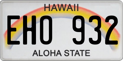 HI license plate EHO932