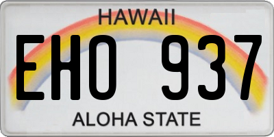 HI license plate EHO937