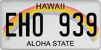 HI license plate EHO939
