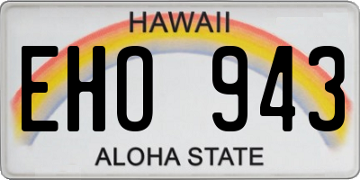 HI license plate EHO943