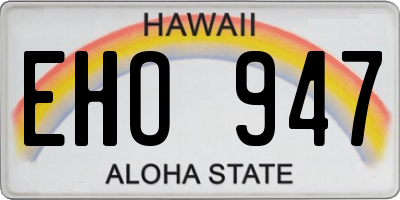 HI license plate EHO947