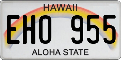 HI license plate EHO955