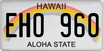 HI license plate EHO960