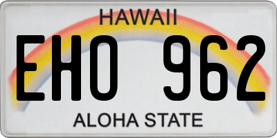 HI license plate EHO962